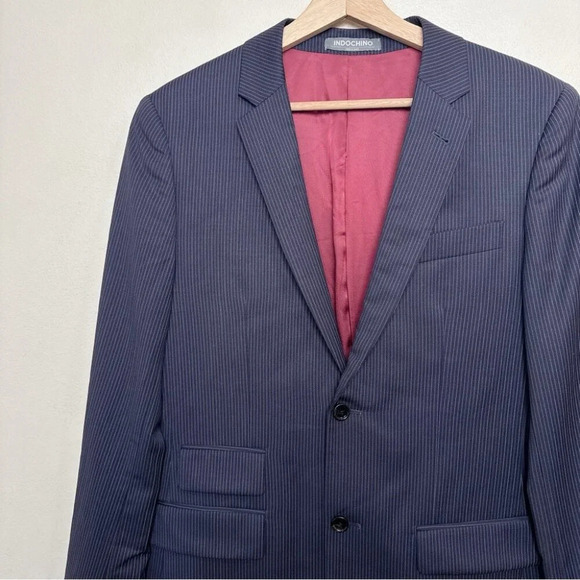 Indochino  Mens 42R Custom Pin Stripe Sport Coat Blazer Wool - Picture 6 of 15